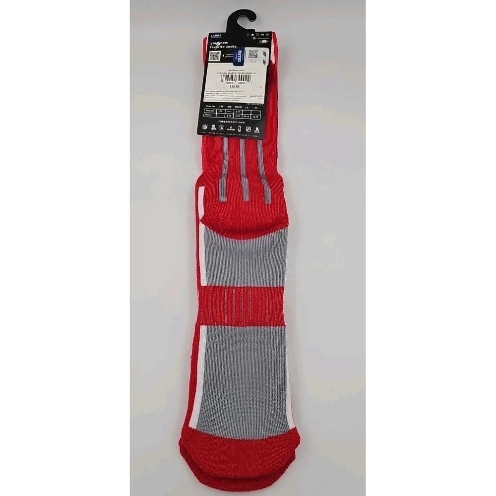 Mens Georgia Bulldogs Socks Red‎ Size Large Made By For Bare Feet New With Tags